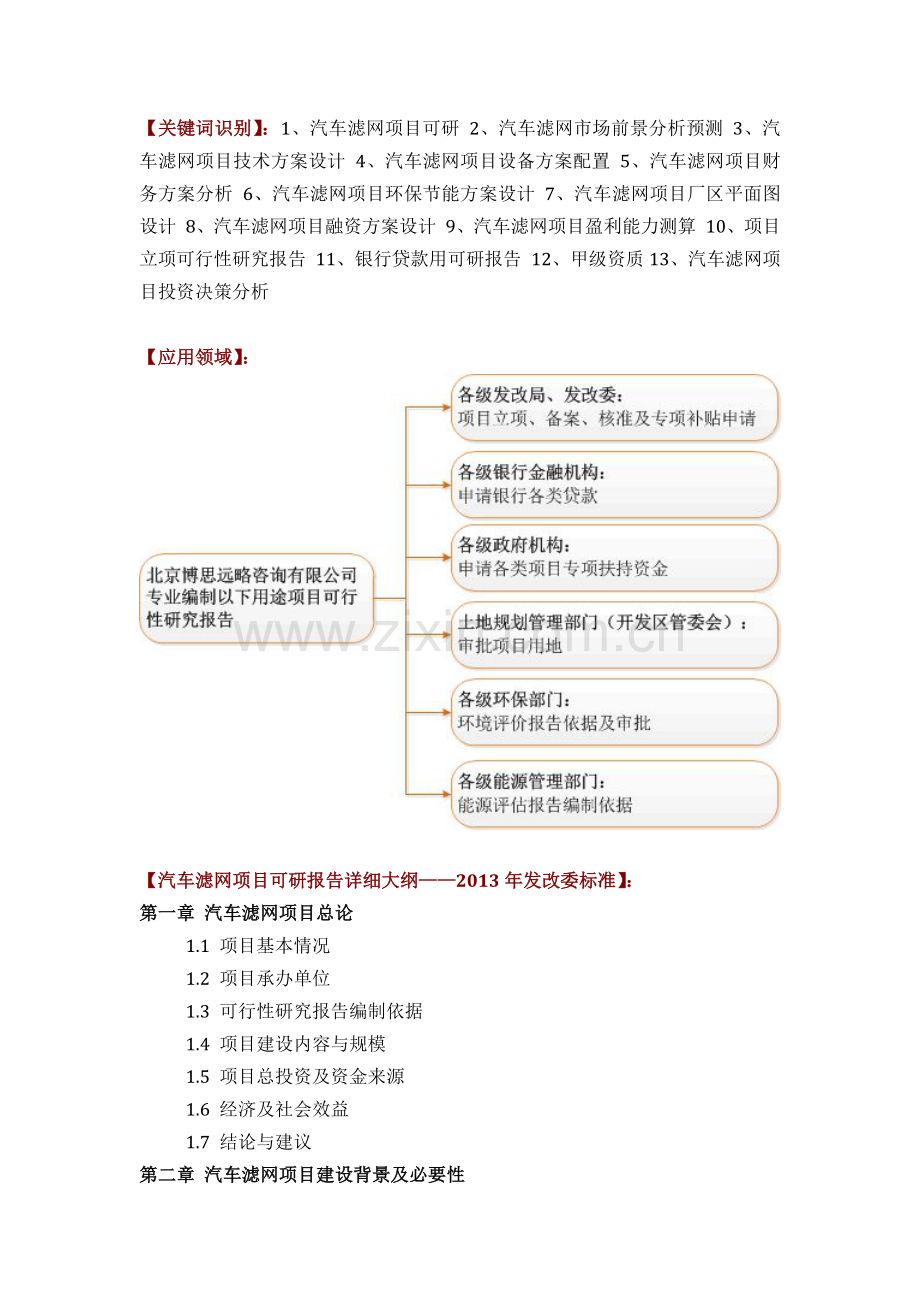 汽车滤网项目可行性研究报告评审方案设计发改委标准案例范文.docx_第2页