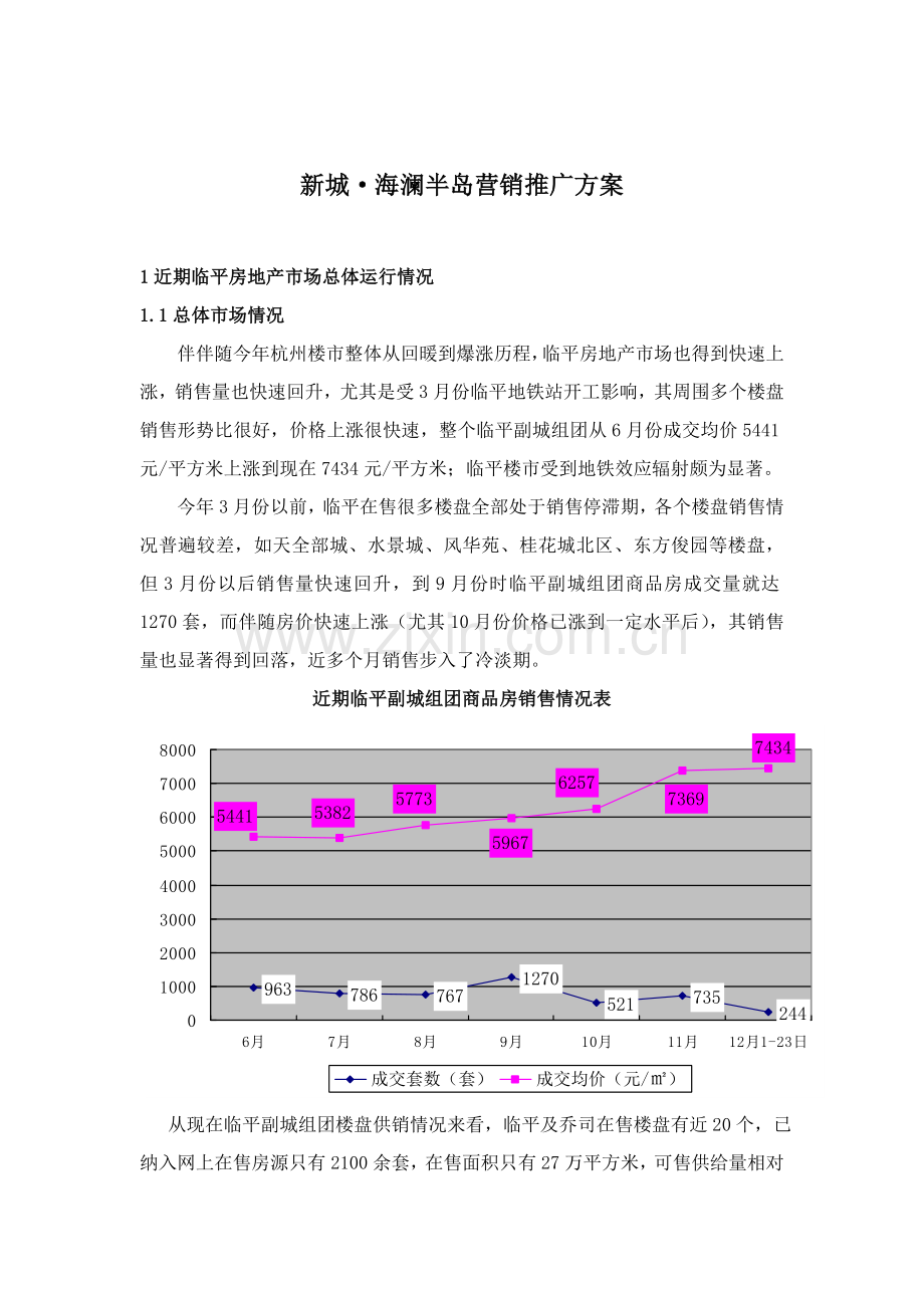 地区新城海澜半岛项目管理及营销推广方案样本.doc_第1页