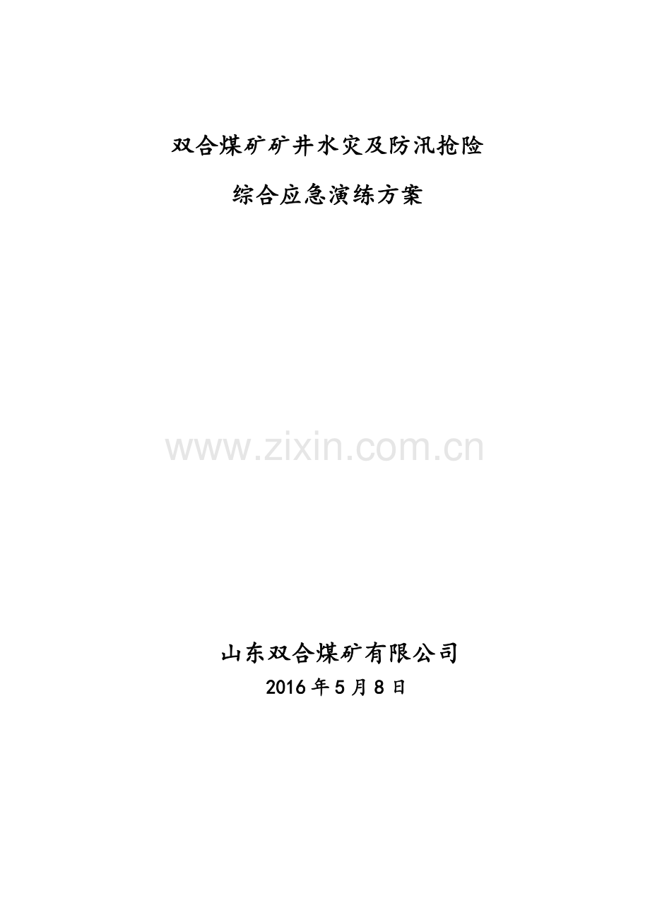 双合水灾及防汛抢险应急救援演练517完毕讲解.doc_第1页