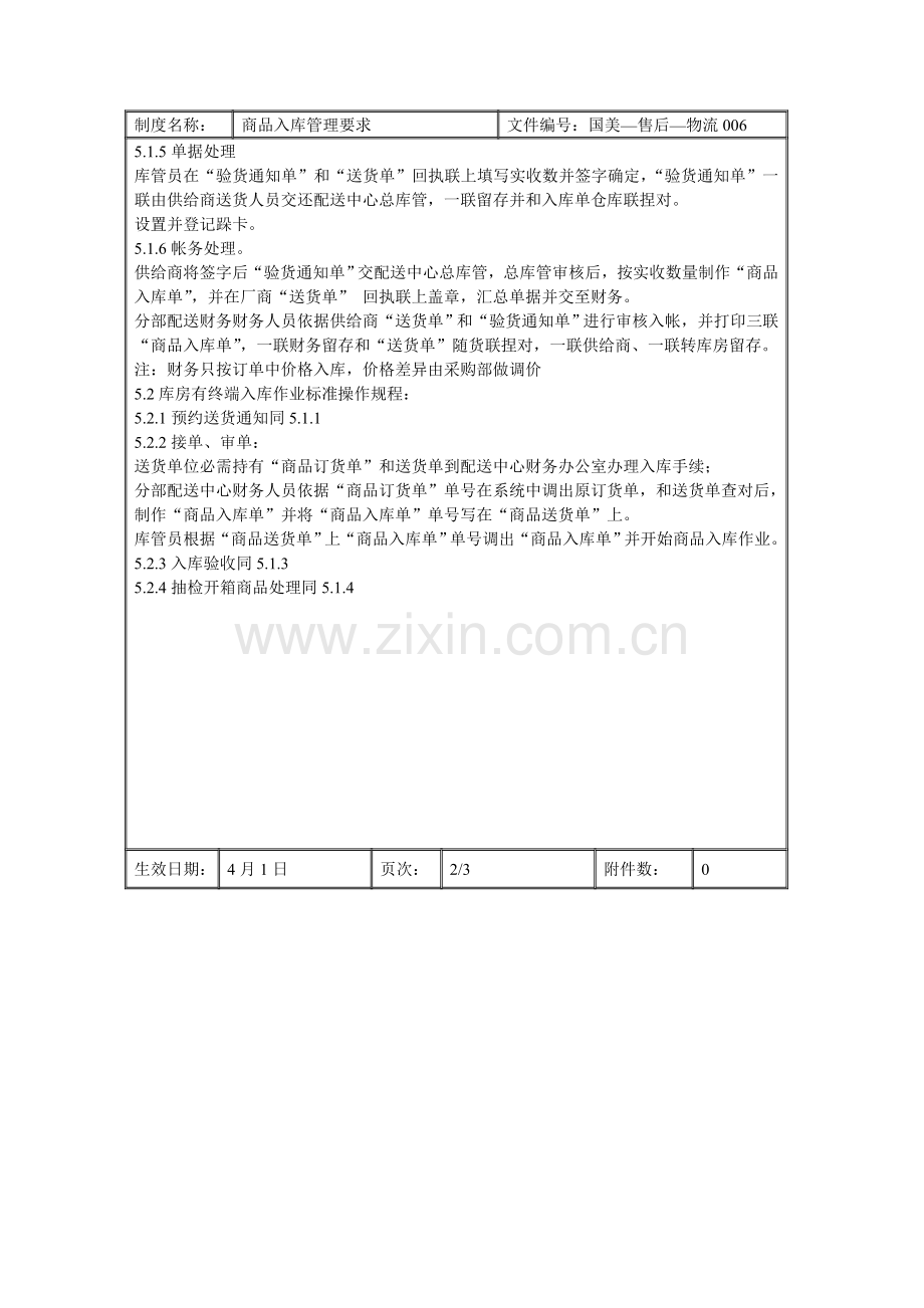 家电公司商品入库管理制度样本.doc_第3页