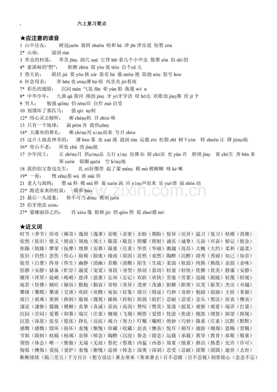 六上复习要点1.doc_第1页