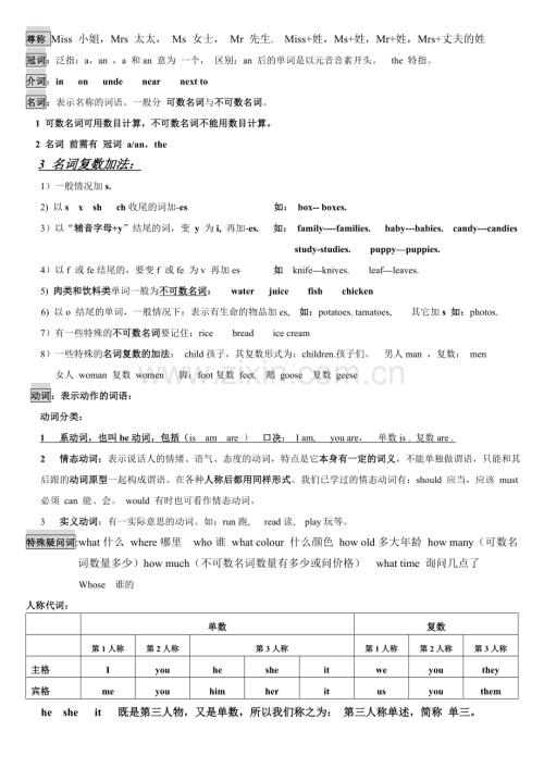 四年级下册英语知识点.doc