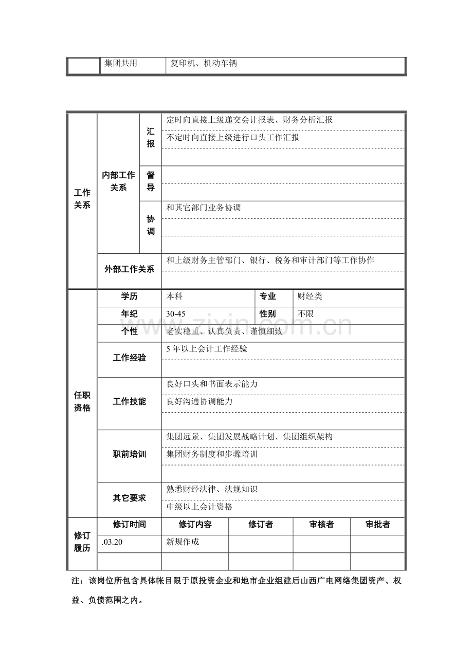 主办会计岗位说明书样本.doc_第2页