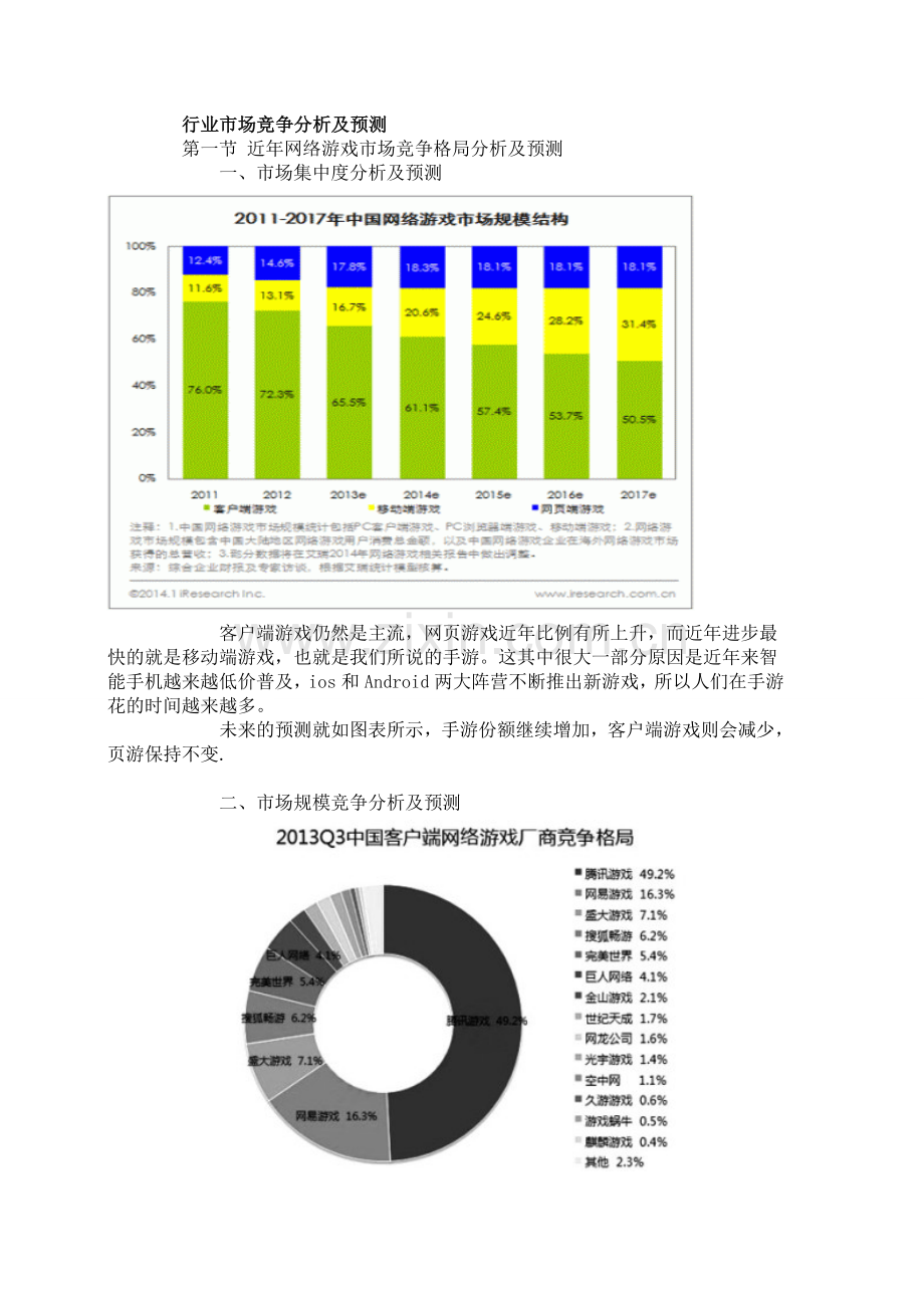 行业市场竞争分析及预测1.doc_第1页