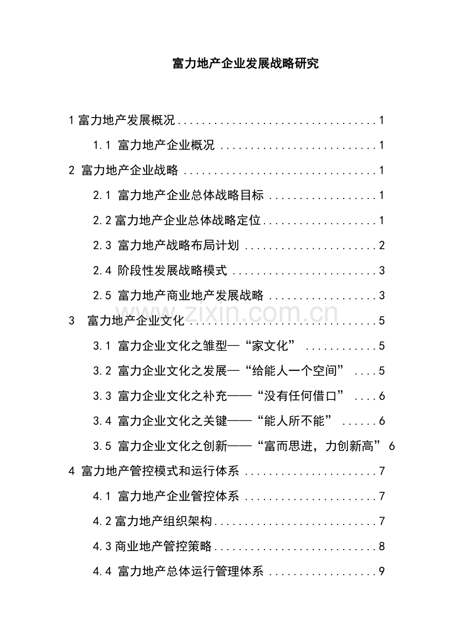 地产企业发展战略研究报告样本.doc_第1页