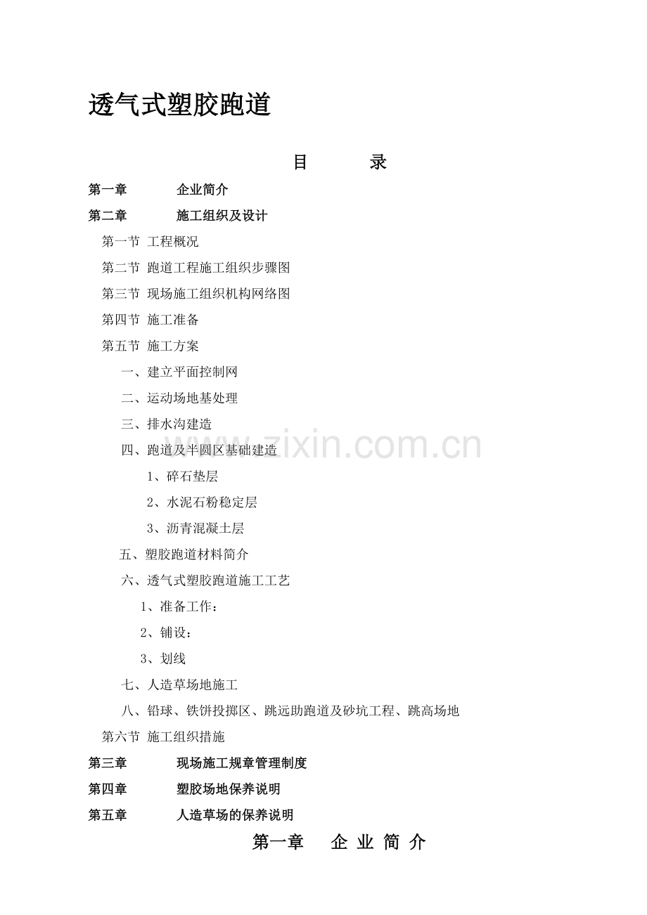 透气式塑胶跑道施工方案13㎜00000.doc_第1页