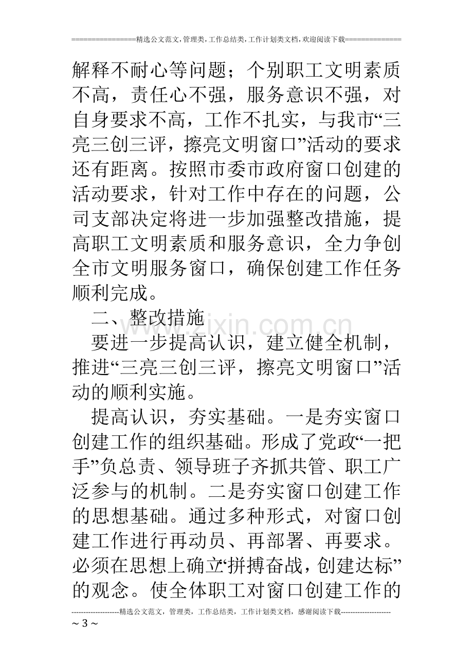 热力公司窗口单位精神文明创建工作自查报告.doc_第3页