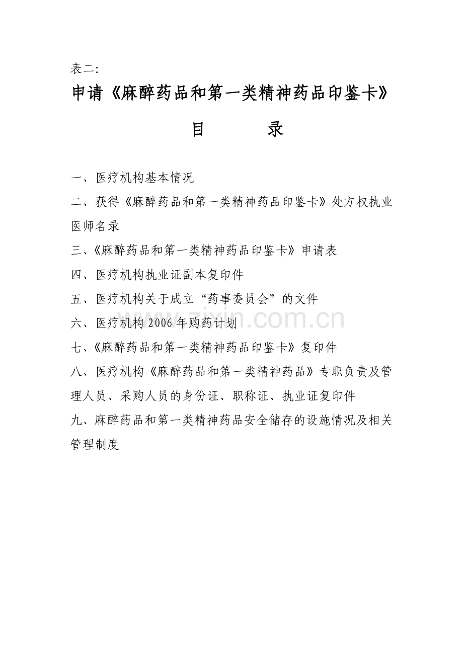 麻醉药品和第一类精神药品管理各类表格.doc_第2页