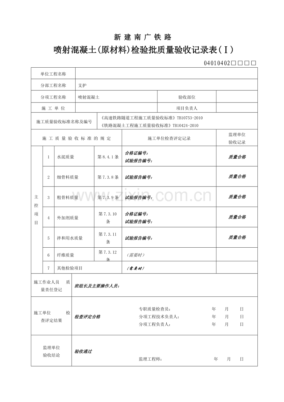 初期支护检验批模板.doc_第2页