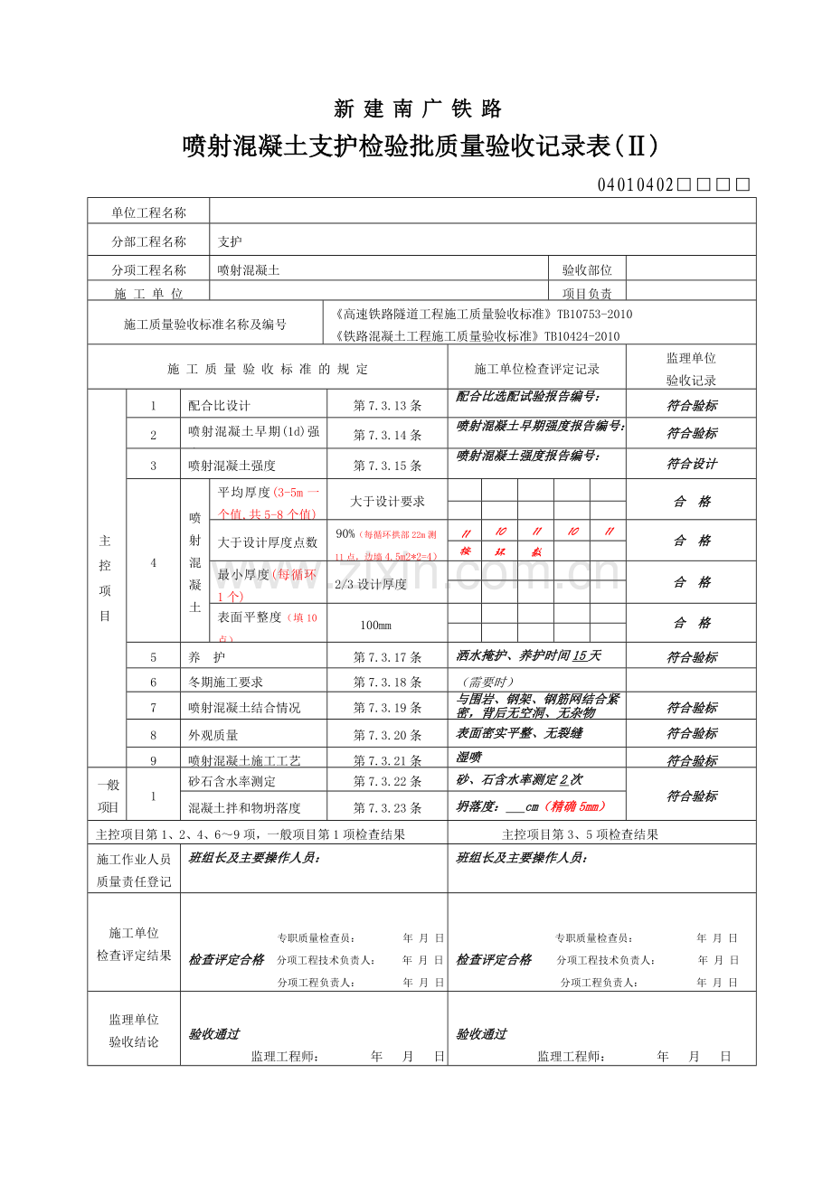 初期支护检验批模板.doc_第3页