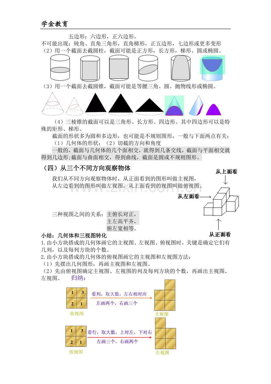 北师大版初一数学上册丰富多彩的图形知识点练习题答案单元测试.doc_第3页