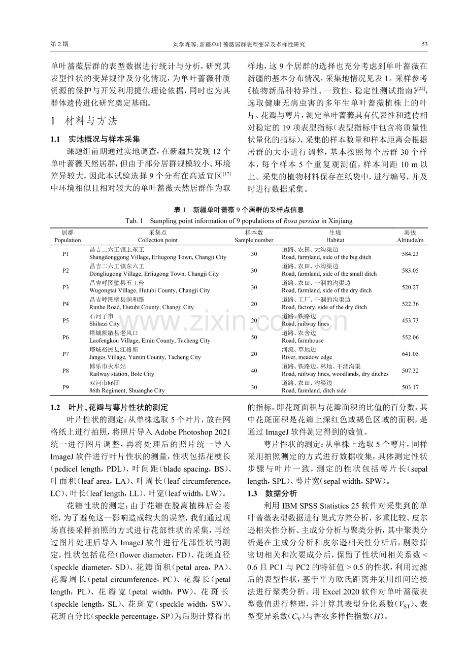 新疆单叶蔷薇居群表型变异及多样性研究.pdf_第3页