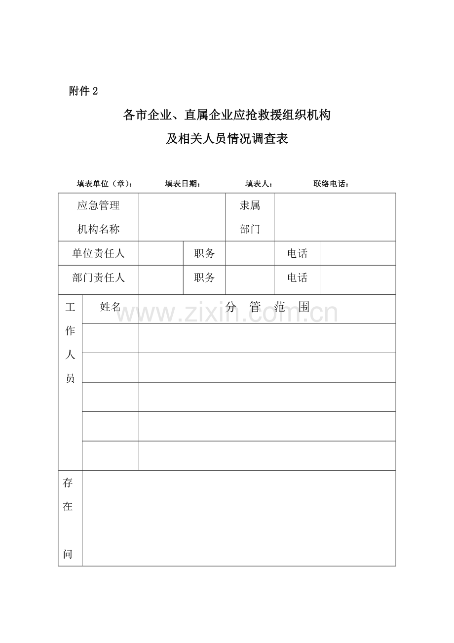 公司应急预案统计表样本.doc_第2页