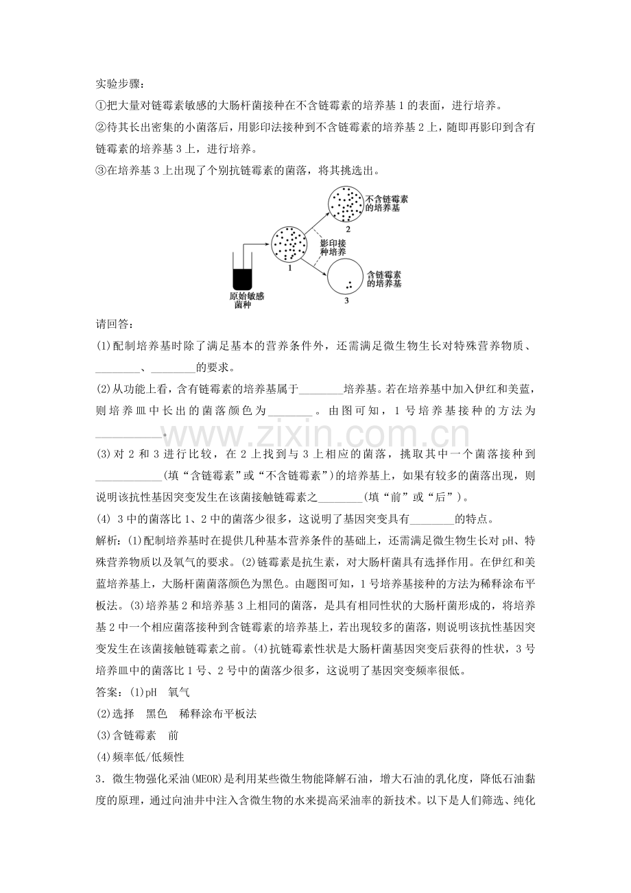 高考生物一轮复习生物技术实践微生物的培养与应用练习新人教版.docx_第2页