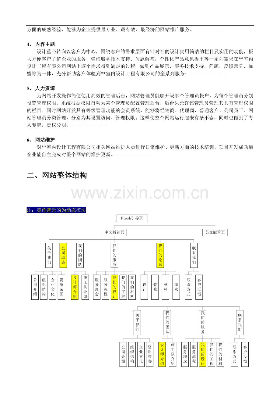 室内研发设计工程有限公司网站网站策划书.doc_第3页