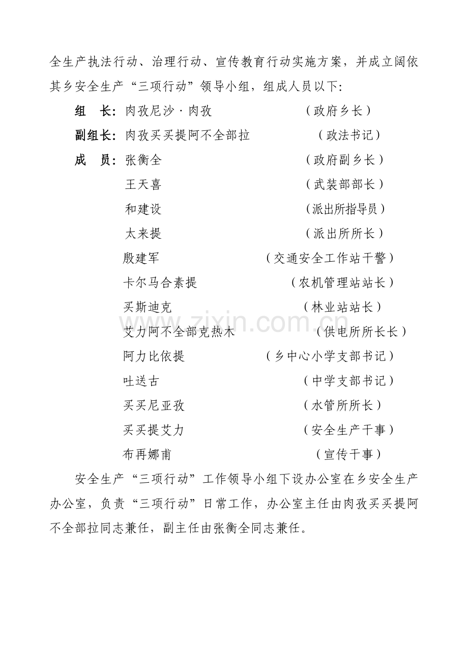 乡安全生产执法行动实施方案样本.doc_第2页