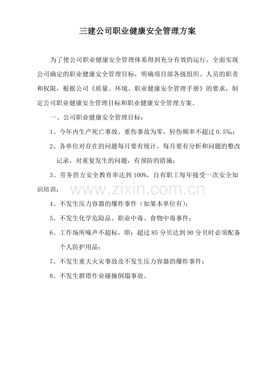 公司职业健康安全管理方案.doc_第2页