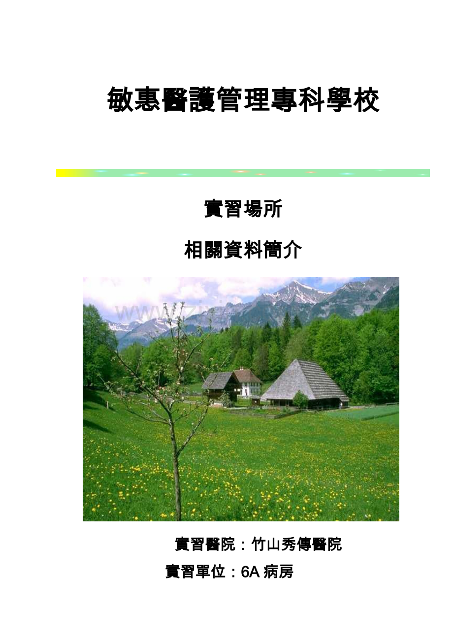 内湖三军总医院11病房敏惠医护管理专科学校护理科.doc_第1页