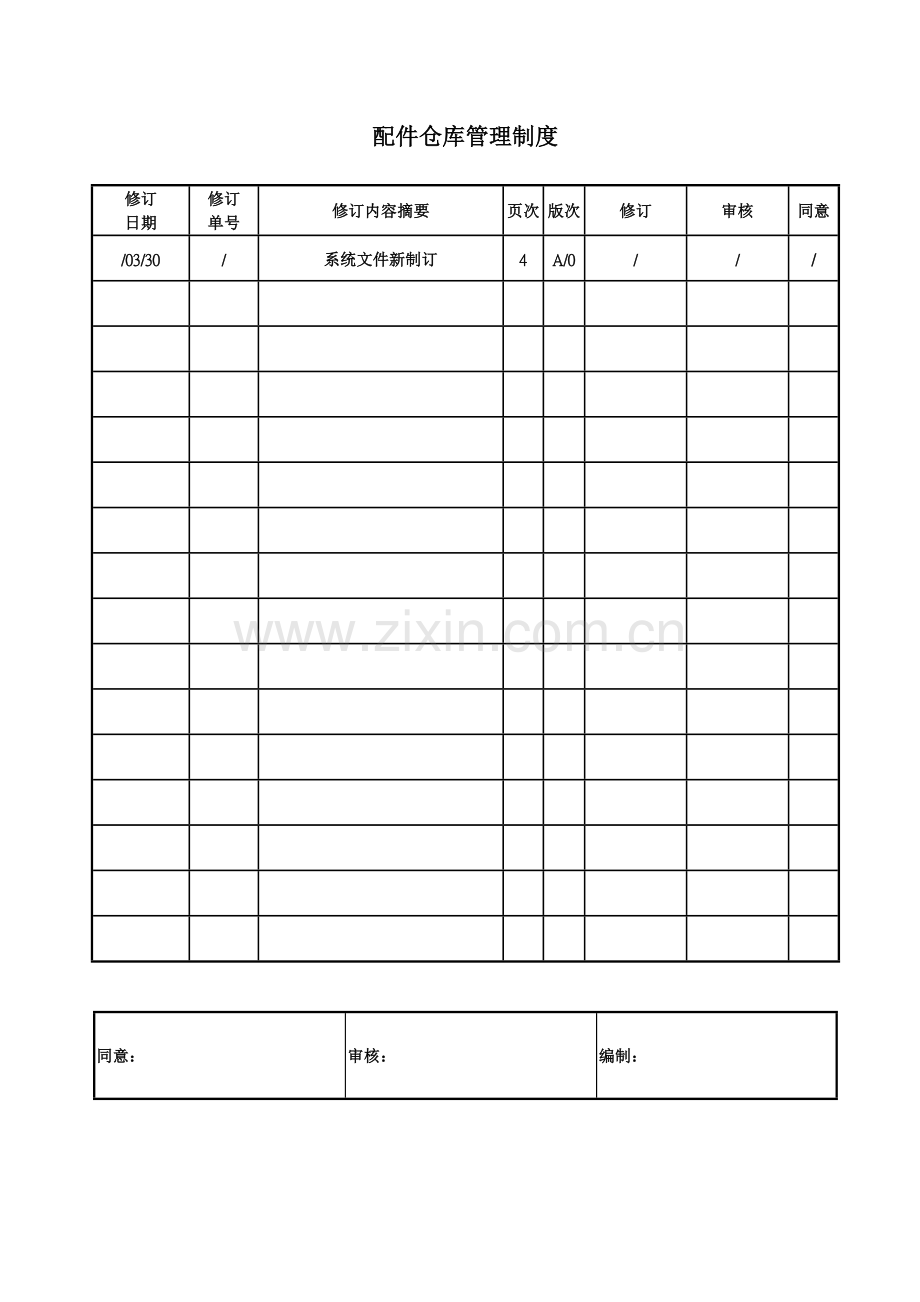 公司配件仓库管理制度样本.doc_第1页