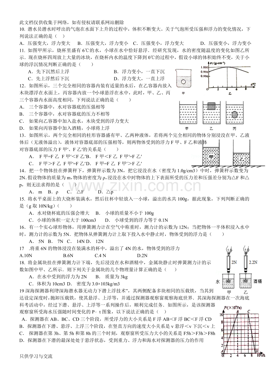 浮力专题训练培训课件.doc_第2页