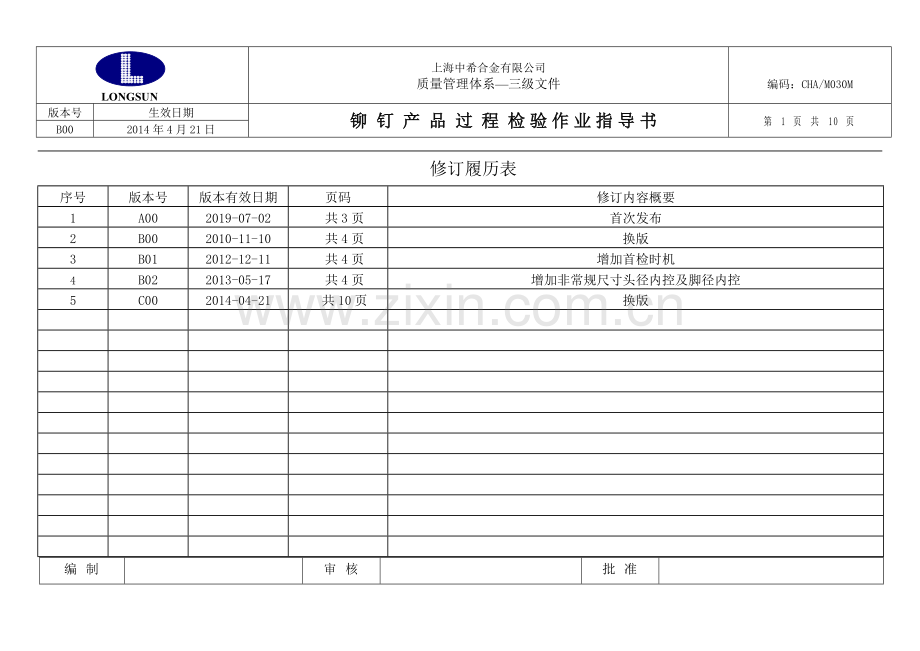 铆钉产品过程检验作业指导书.docx_第1页