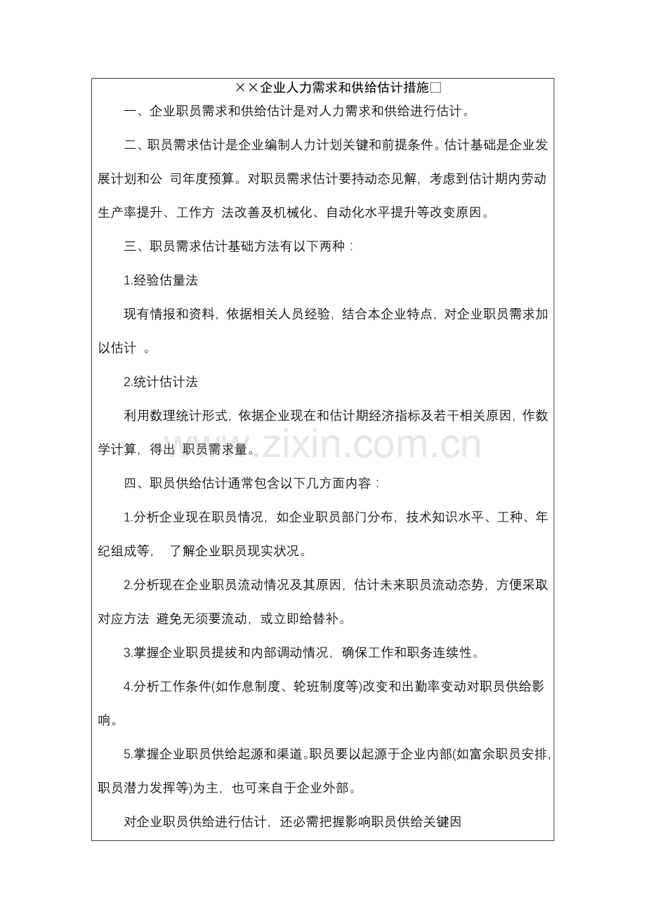 公司人力需求与供给预测制度样本.doc_第2页