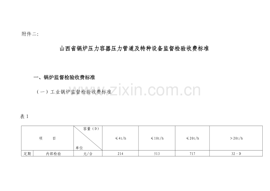 山西锅炉压力容器压力管道及特种设备监督检验收费山西发改委.doc_第1页