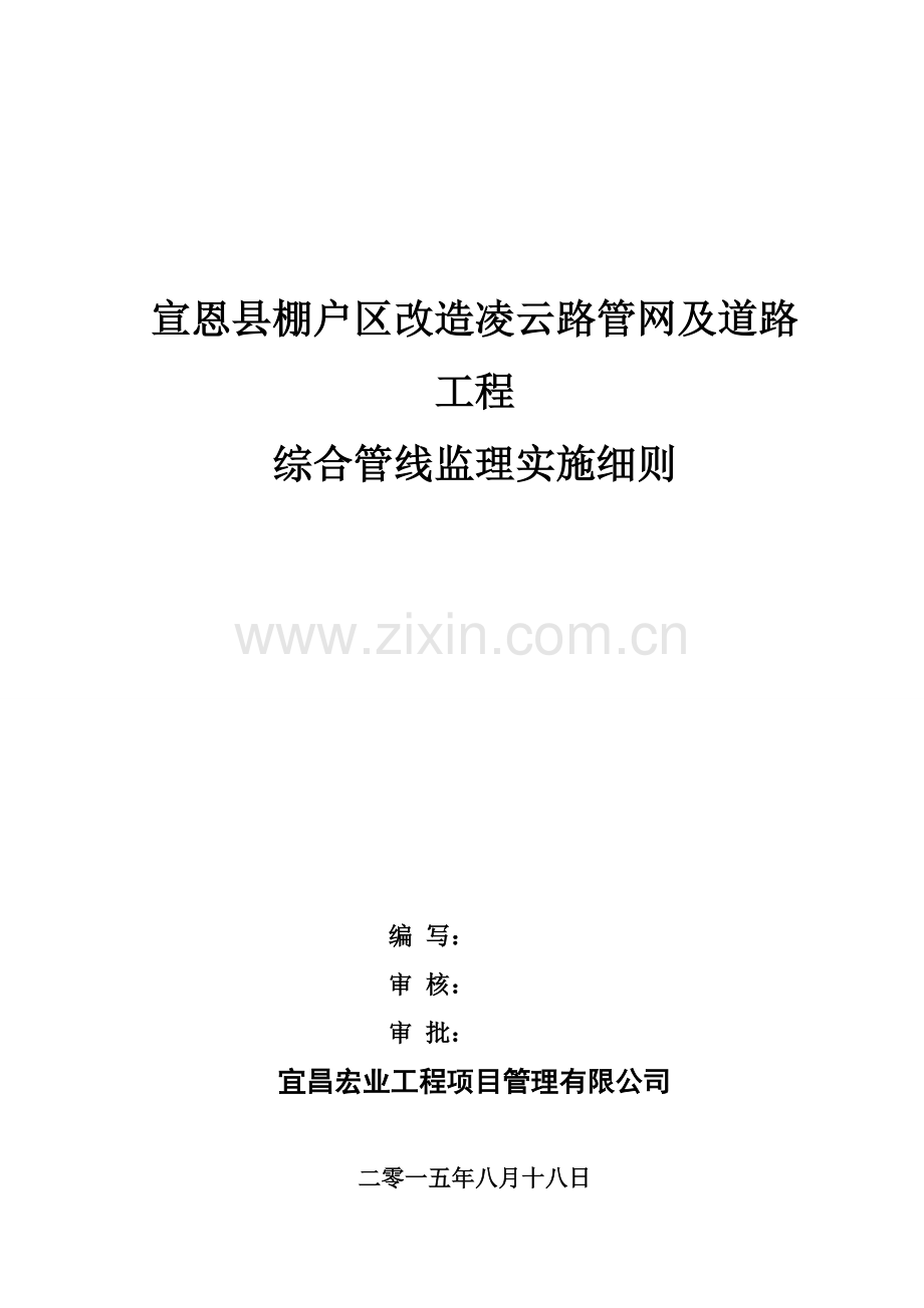 管线综合工程监理细则.doc_第1页