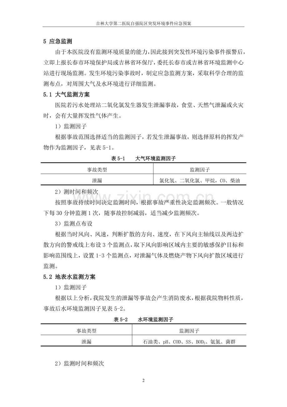 突发环境事件应急预案吉林大学第二医院.doc_第2页