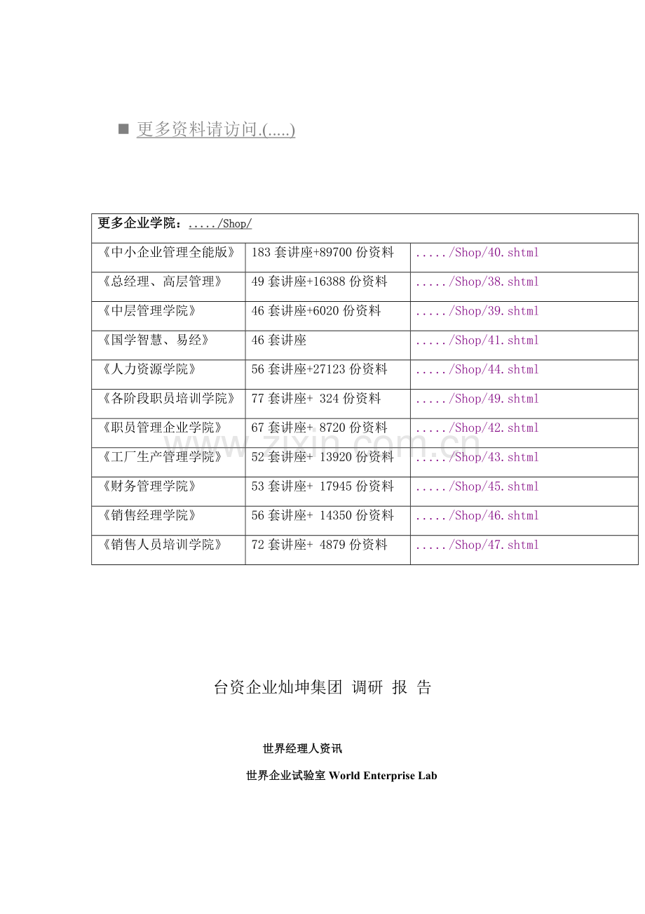 台资企业集团调研报告样本.doc_第1页