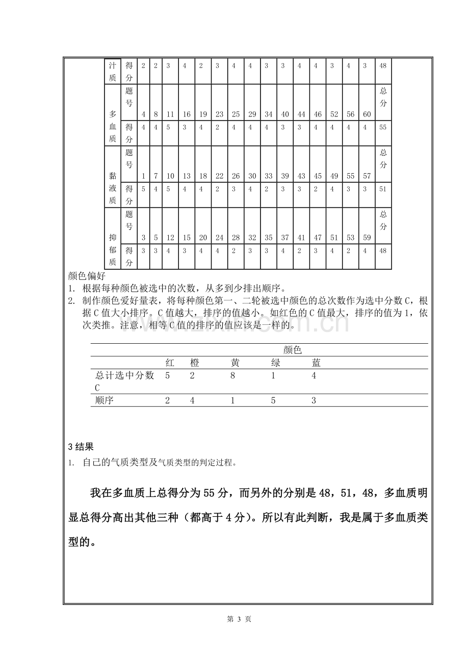 大学生气质类型和颜色偏好的关系研究1.doc_第3页