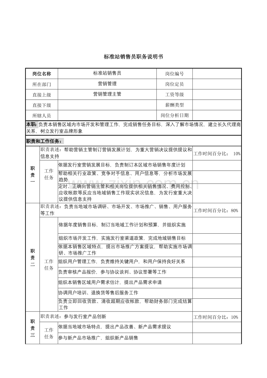 建筑研究所标准站销售员岗位职责样本.doc_第1页