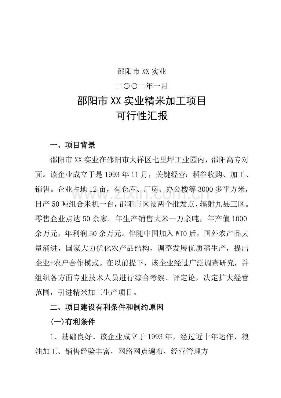 实业公司项目可行性分析研究报告样本.doc_第2页