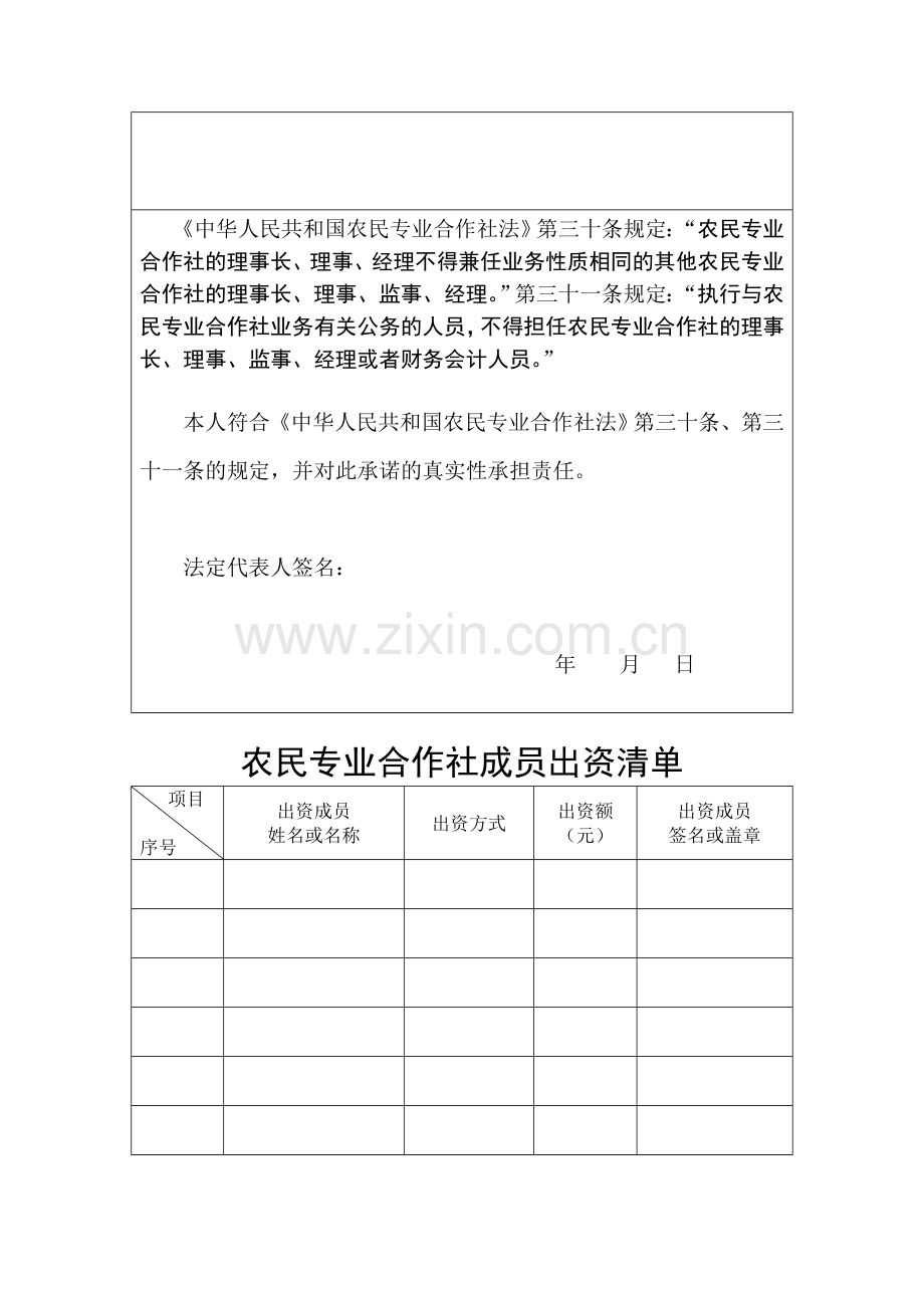 农民专业合作社设立登记申请书(不含名称预先核准版)资料.doc_第3页