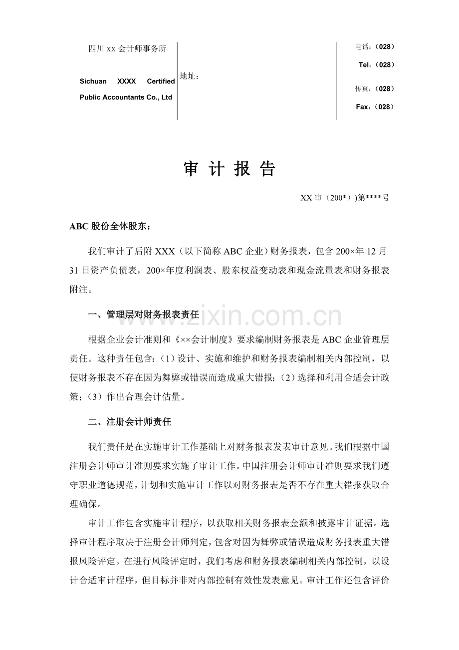 企业审计报告样本样本.doc_第1页