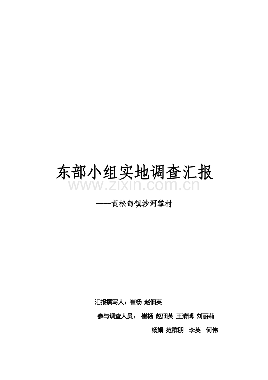 黄松甸镇沙河掌村实地调查报告样本.doc_第1页