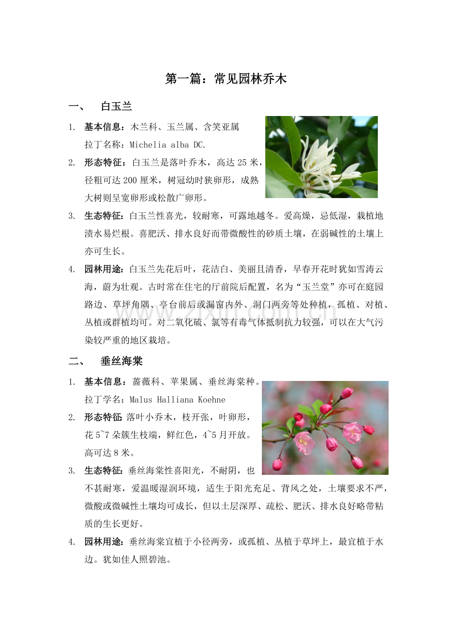 园林植物学常见乔木灌木地被植物.docx_第1页