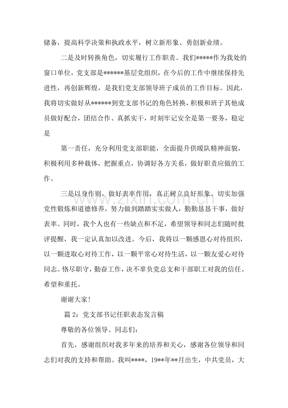 党支部书记任职表态发言稿.doc_第2页