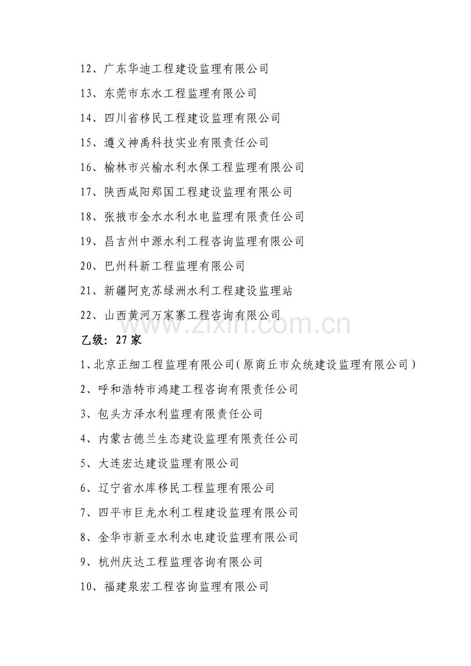 2009年度水利工程建设监理单位资质等级评审结果.doc_第2页