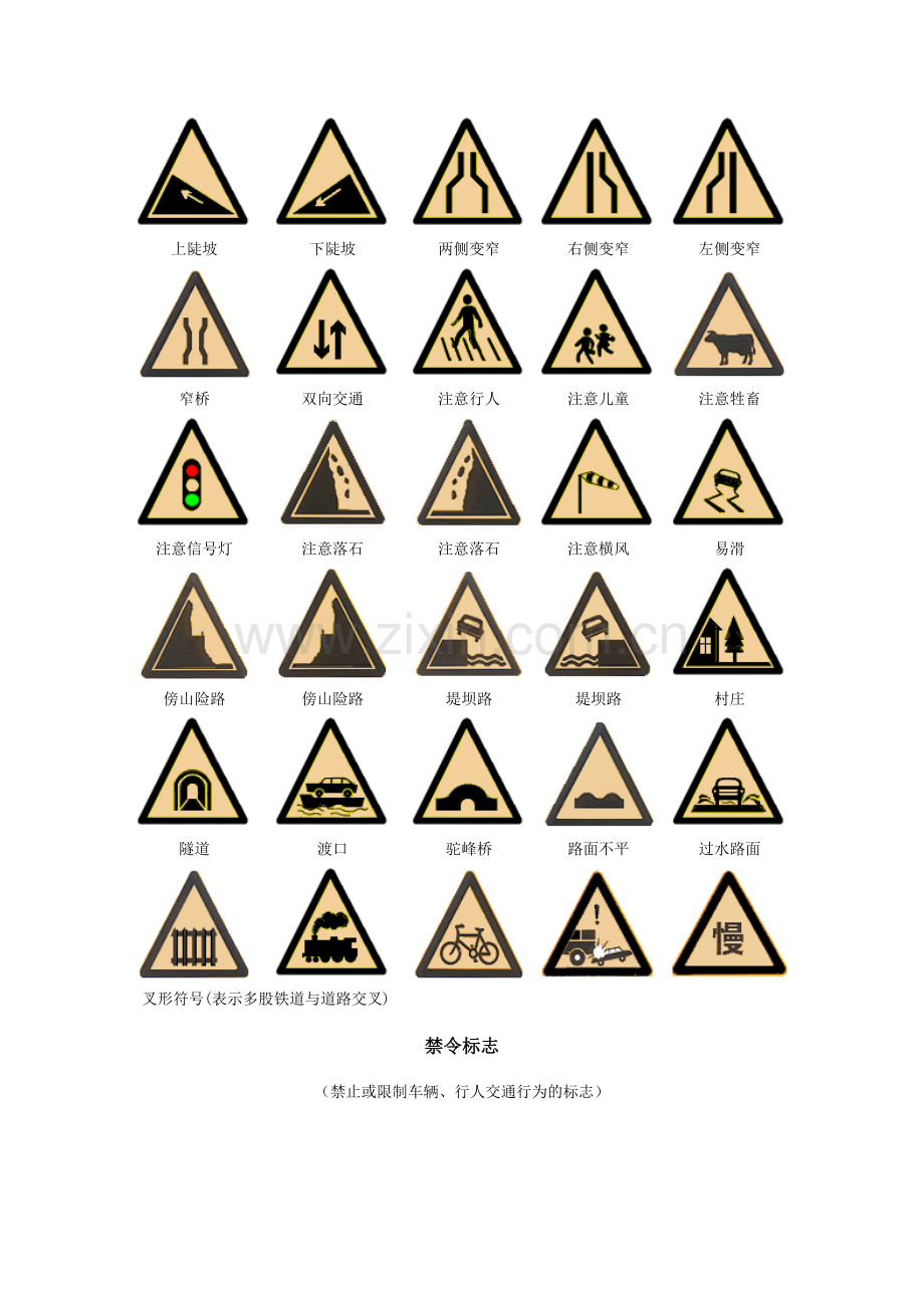 交通标志大全看完决定在道路上永不违规.doc_第3页