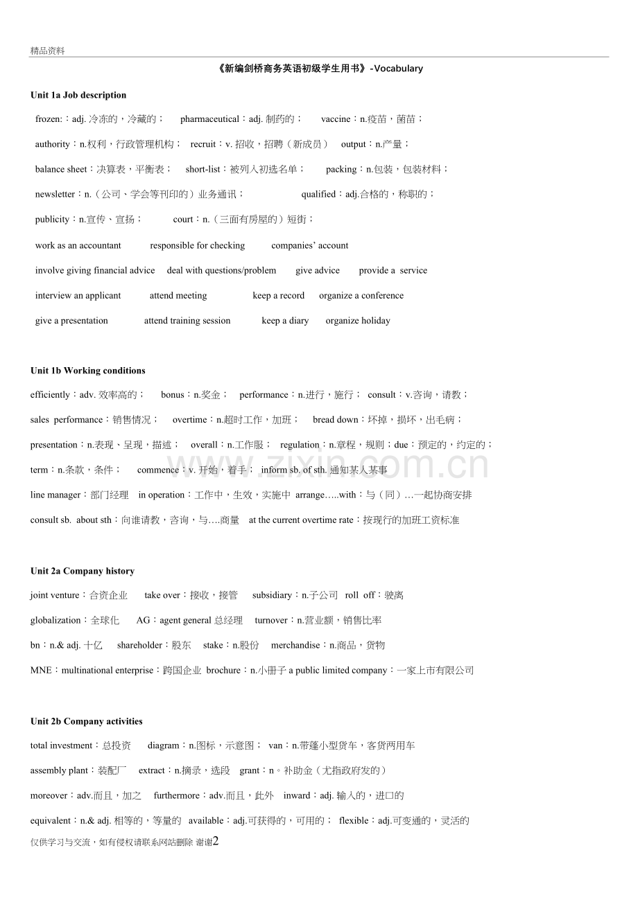 剑桥商务英语初级完整(词汇)说课材料.doc_第2页