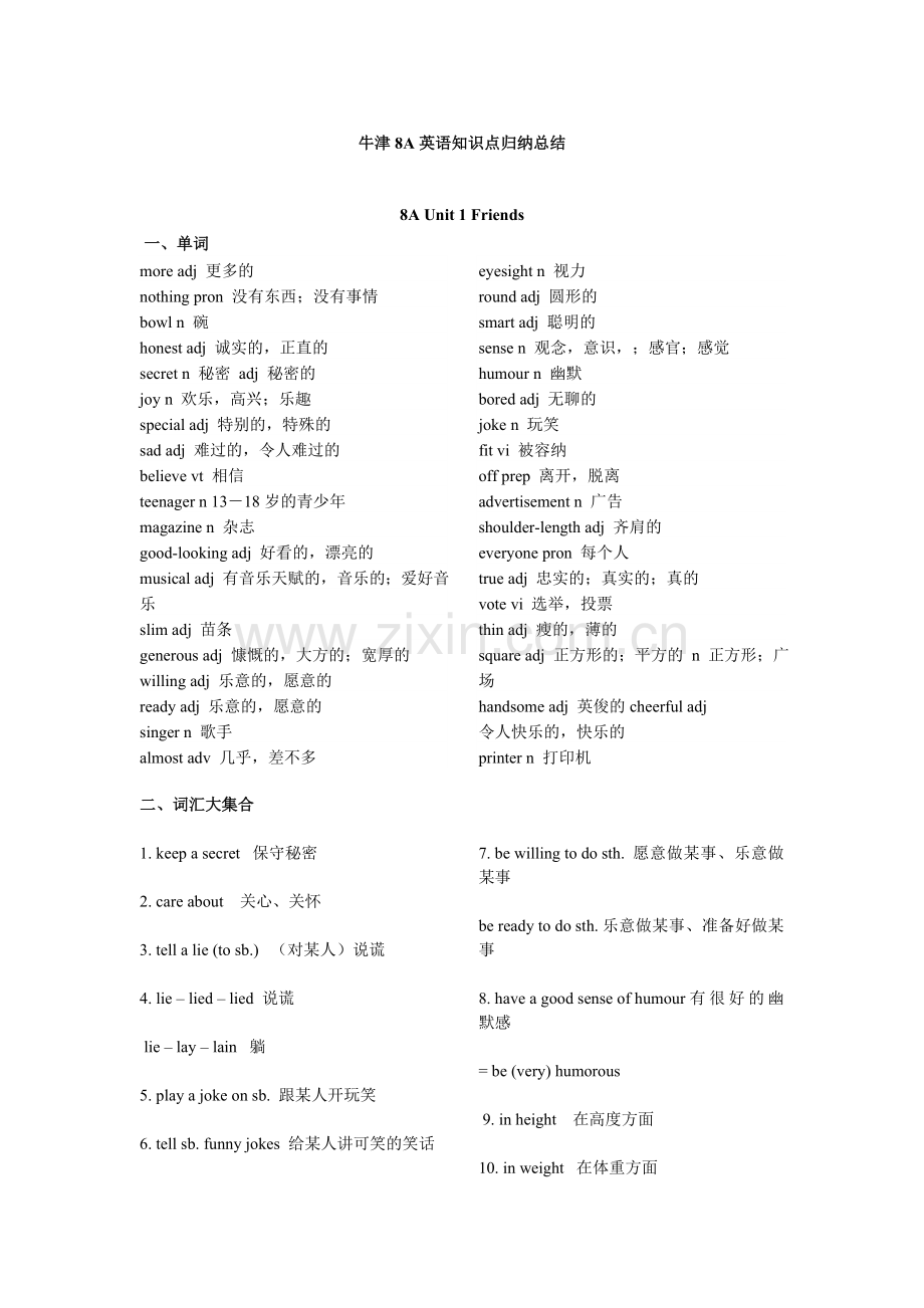 牛津8A英语全册知识点归纳总结讲课讲稿.doc_第1页