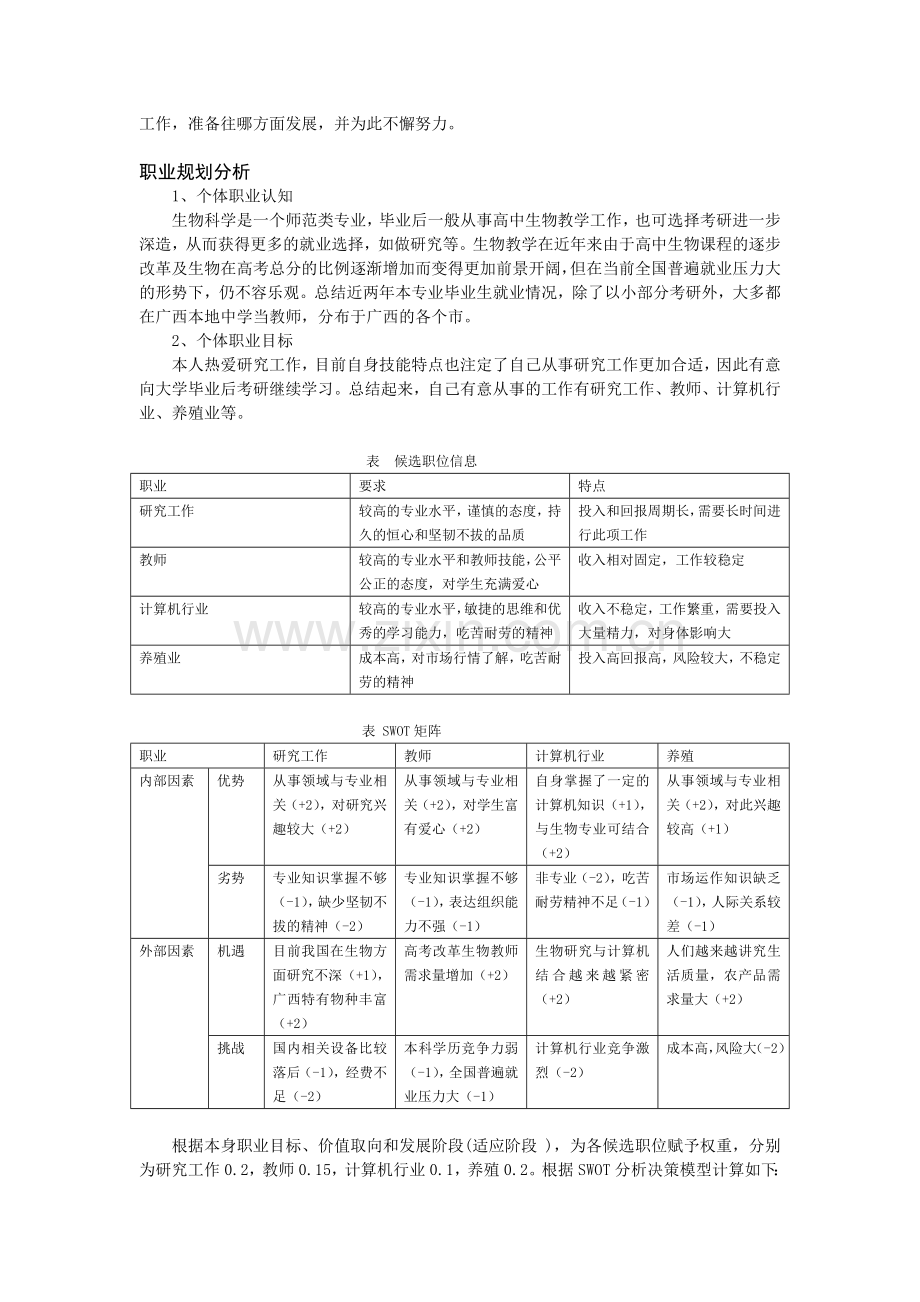 用SWOT分析法分析个人职业生涯规划.教学提纲.doc_第3页