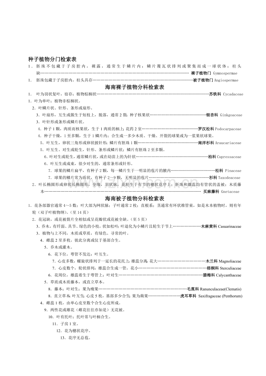 种子植物分门检索表.doc_第1页