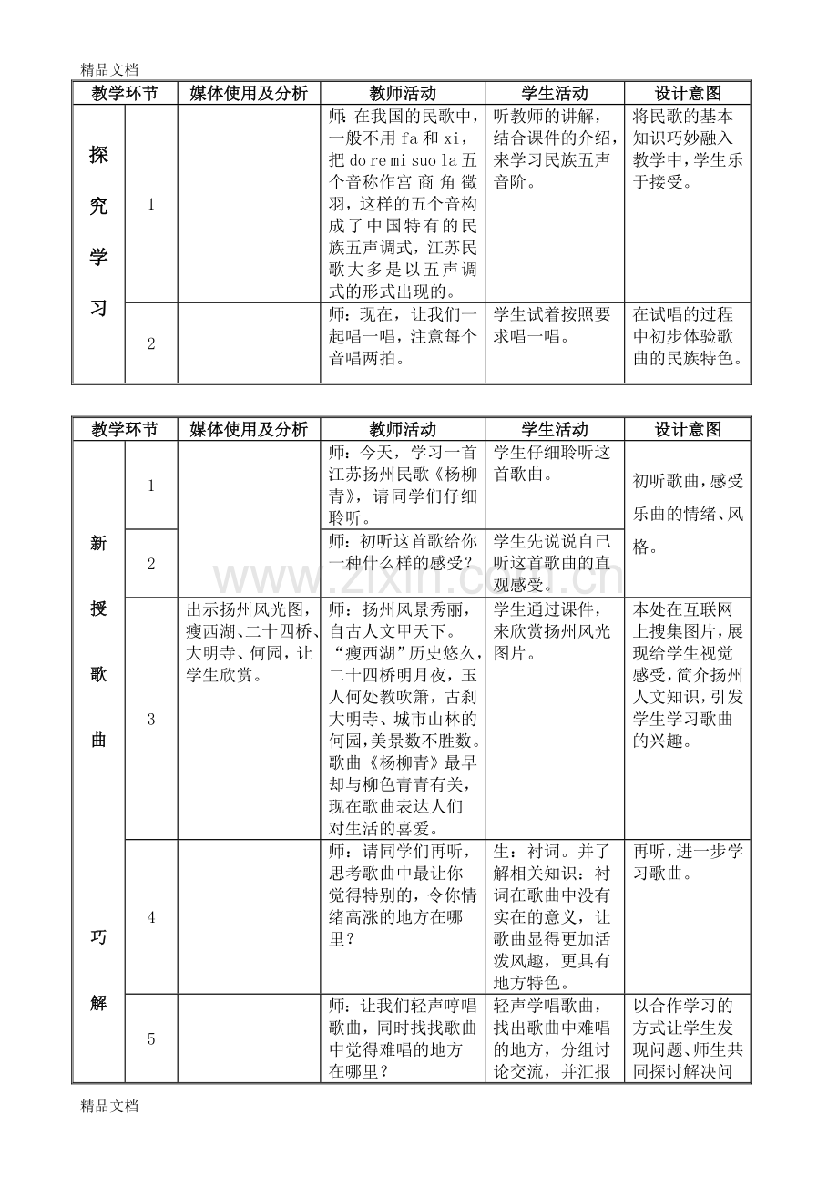 [音乐][四年级][杨柳青教学设计]知识分享.doc_第3页