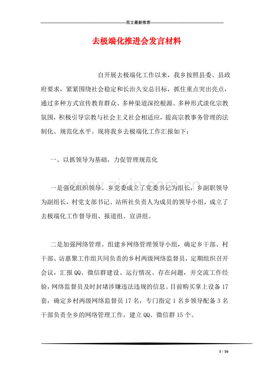 去极端化推进会发言材料.doc_第1页