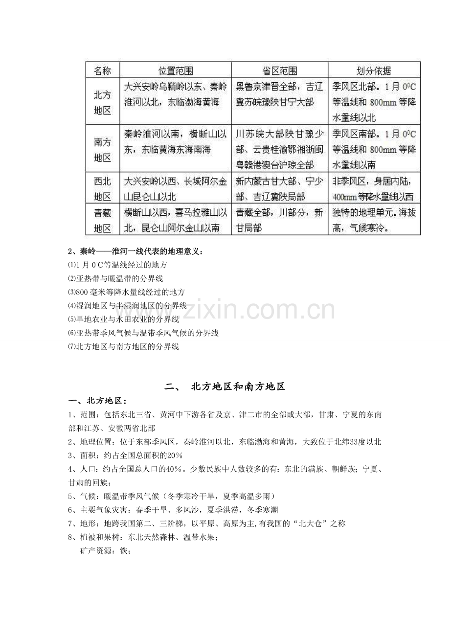 我国四大地理区域-知识点培训资料.doc_第2页