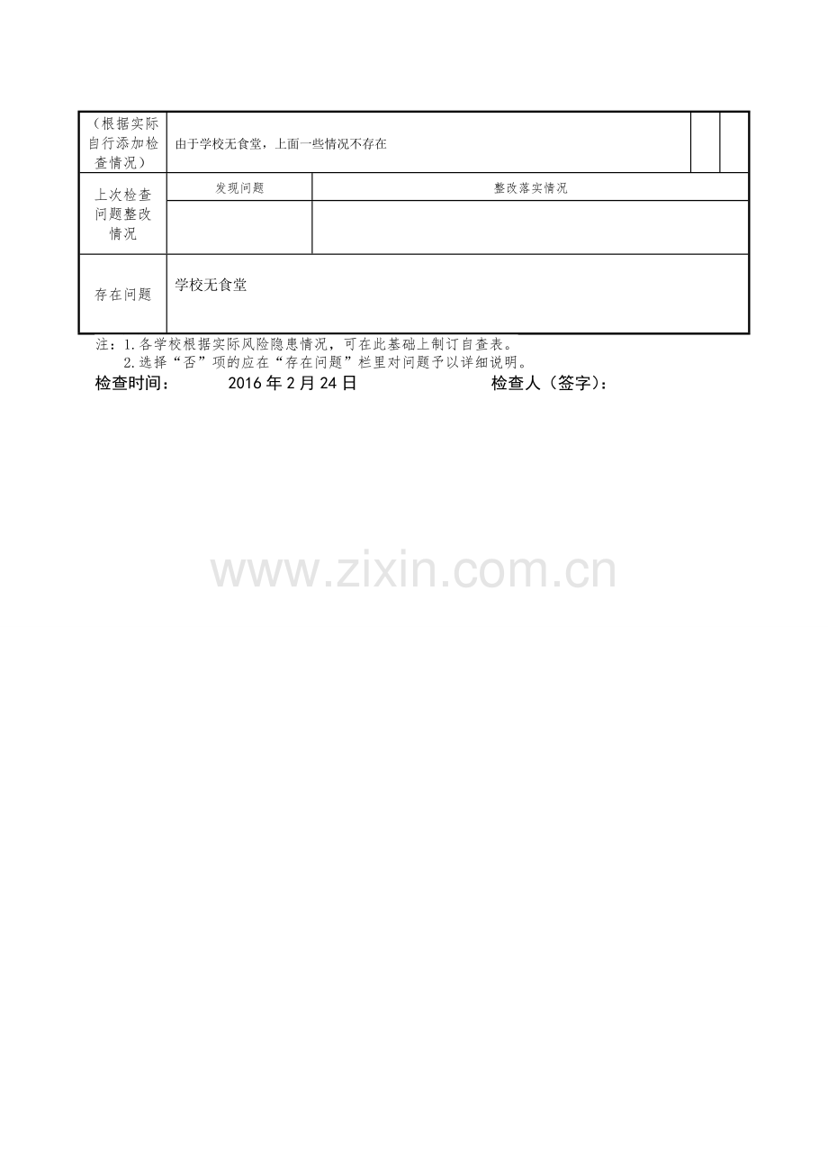 小学食堂食品安全月度自查表资料.doc_第2页