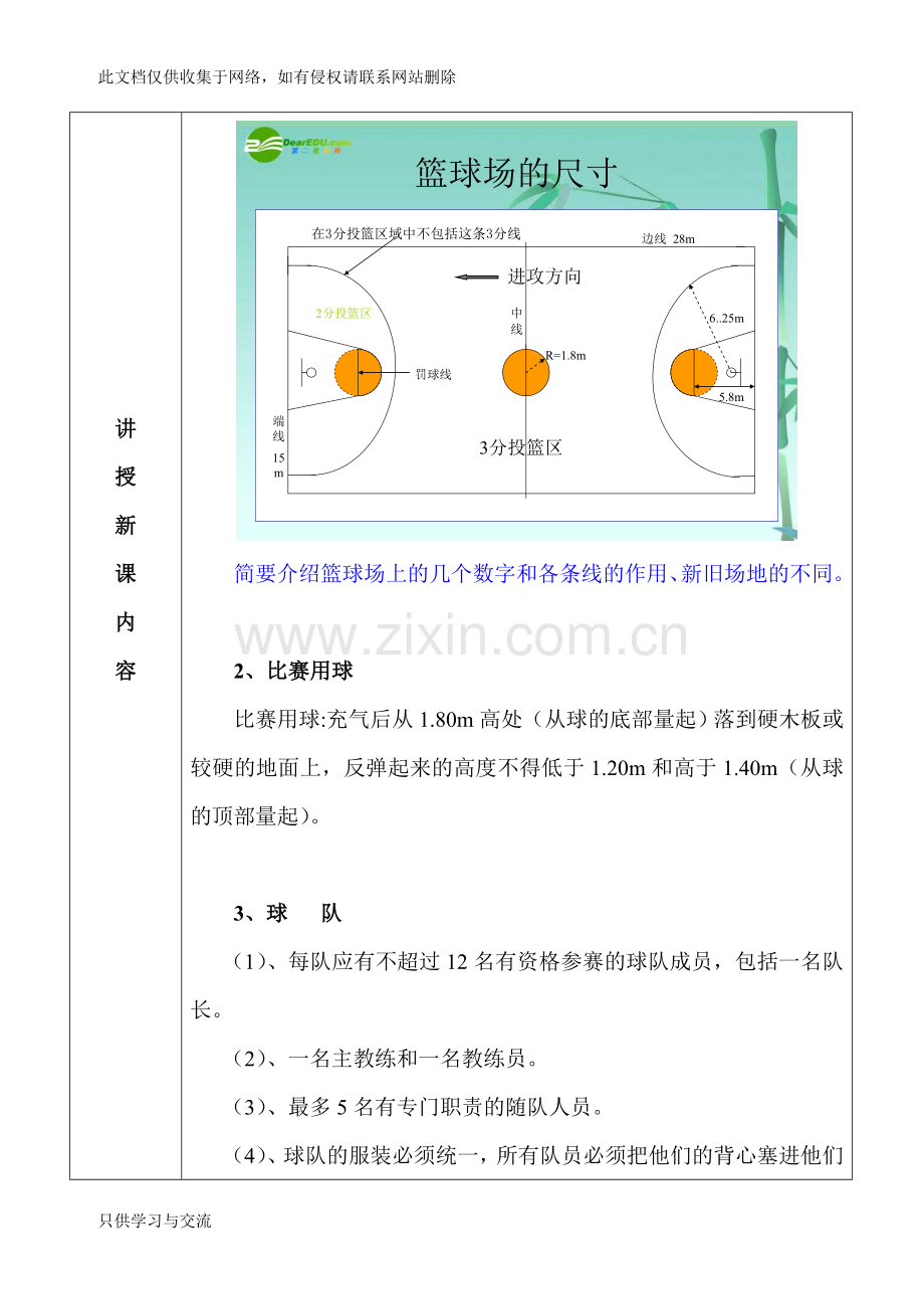 中学篮球理论课教案复习过程.doc_第3页