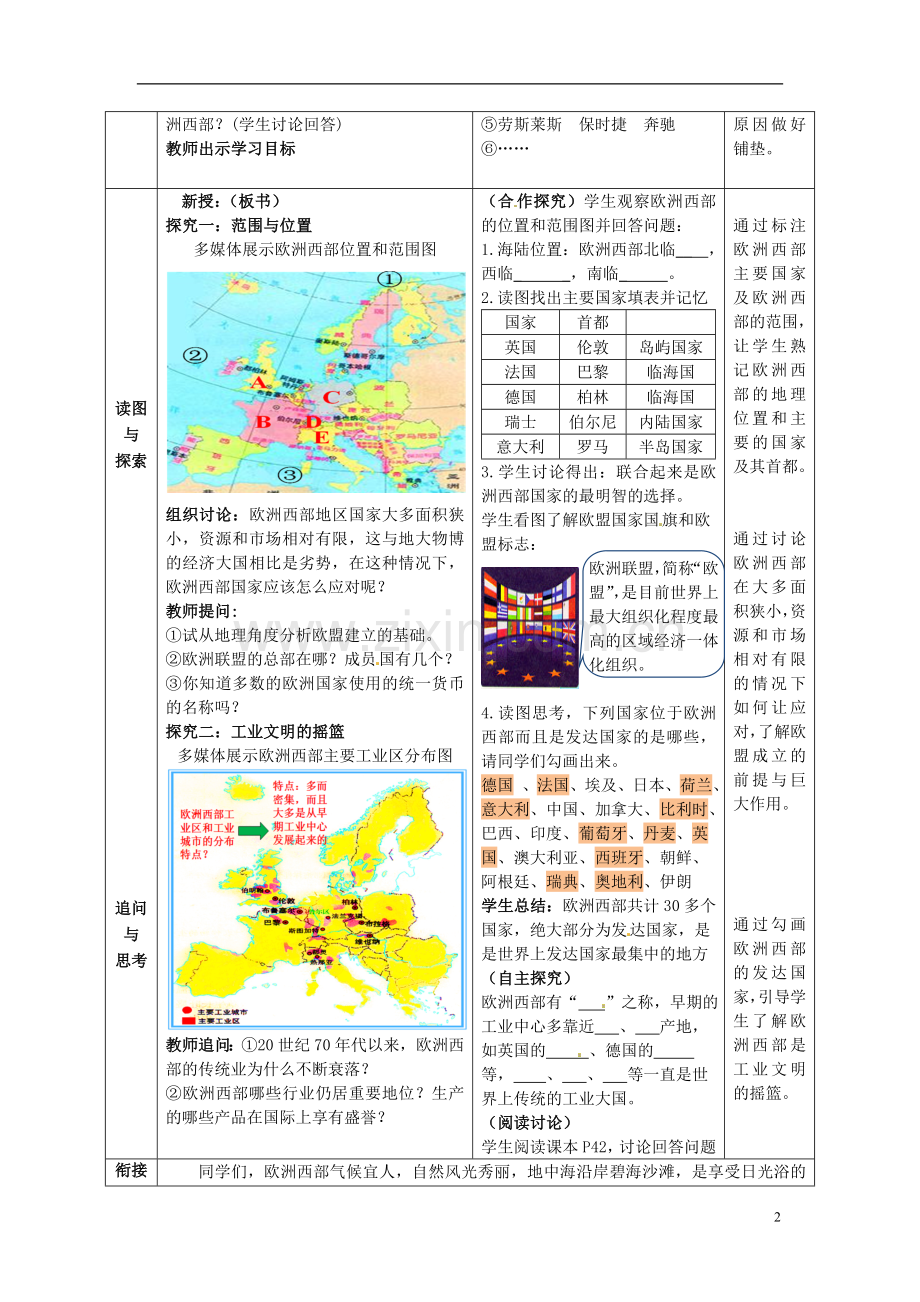 七年级地理下册-7.4-欧洲西部教案-(新版)商务星球版教程文件.doc_第2页